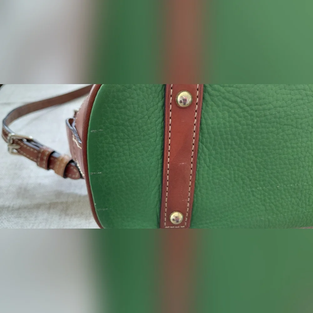 Dooney & Bourke Green and Brown Satchel - Picture 7 of 11